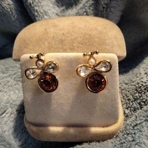 Vintage Birthstone - Bee - Surgical Steel Posts Pierced Earrings